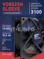 Вентилятор VD8025H sleeve (скольжение) 24V - st-e.info - Елец