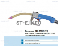 Сварочная горелка TBi MOG 70 (без корпуса) для сварки самозащитной порошковой проволокой (без газа) - st-e.info - Елец