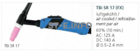 Горелка для аргонодуговой сварки TIG SR-P 17 FX TBi  8 м (газовое охлаждение) - st-e.info - Елец
