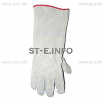 Перчатки-краги спилковые пятипалые серые с подложкой - st-e.info - Елец