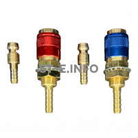 Комплект разъемов быстросъемных красный + синий с соединителем М6 - st-e.info - Елец