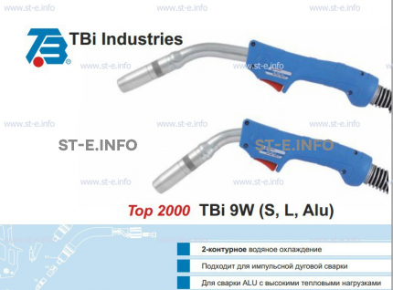 Горелка для полуавтоматической сварки TBi 9W-blue-ESW short, длина 3 м. - st-e.info - Елец
